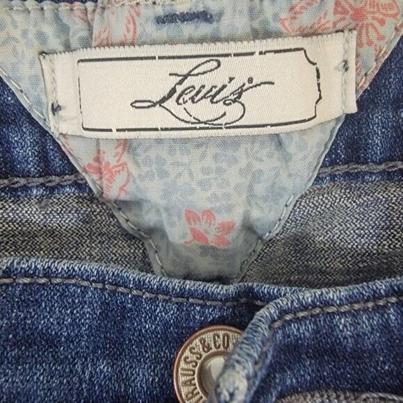 Levis‎ Cropped Jeans Cuffed Blue Flap Button Pockets Womens Size 10 EUC - Picture 3 of 11